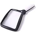 ADTALA Magnifying Glass with Light, Folding Handle, 5 Bright LED Magnifier, 2X Rectangular Handheld Reading Magnifying Glass for Seniors, Low Vision, Macular Degeneration, Hobbyists by H+LUX