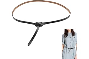 Kalsey Cinturino in Vita Annodato, Cintura in Vita Regolabile, Cintura Sottile, Cintura Decorativa, Elastica Invisibile Cintura di Pelle Senza Fibbia per Jeans Pantaloni Vestito (Nero)