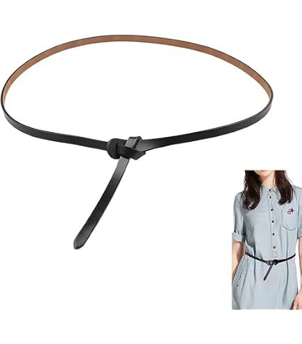 Cintura Donna Intrecciata Con Nappe 170 Cm – Sottile Cintura In Vita In Poliuretano, Accessorio Moda - 2