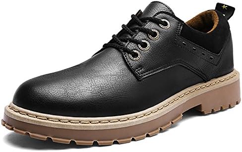 Men's fashion casual shoes, Martin boots, men's short boots, men's Retro British style, casual low leather shoes,black,Forty-three