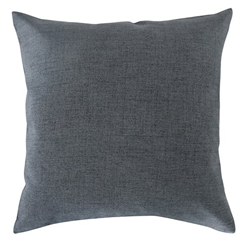 Deconovo 4er Pack Leinenkissenbezug Kissenhülle Kissenbezug 40×40 cm Dunkelgrau - 2