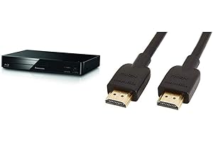 Panasonic DMP-BD84EG-K Lecteur Blu-Ray 2D Noir & Amazon Basics Câble HDMI 2.0 Haut débit Compatible Ethernet / 3D / Retour Audio, 4K Ultra HD [Nouvelles Normes] 3 m