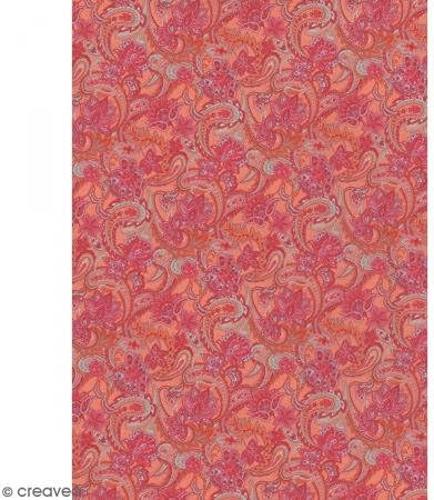 Claire Fontaine Decopatch Paper - ORANGE PAISLEY