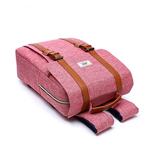 # 207 17-Zoll Doppelter Schultergurt Rucksack 11,12,13 Zoll Laptop Computer Tragbar Mit Wasserdichter Nylon Rosa rose - 4