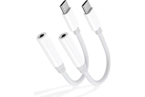 Highspirit [MFi-zertifiziert] USB-C auf 3,5 mm Kopfhöreranschluss Adapter，2 Pack Aux Adapter Dongle Kopfhörer kompatibel für iPhone 15 Pro Max,Samsung Galaxy S23/S22/S21 Ultra,iPad Pro,Pixel