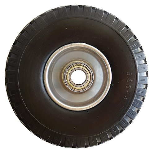 2 Vollgummi-Sackkarrenräder Schwarz , PU-Bollerwagenräder, 260 mm mit Lager 100% pannensicher von Rainer Kremer Profi-Werkzeuge - 2