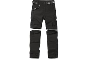 FLYGAGA Pantaloni Outdoor per Bambini Pantaloni da Trekking Pantaloni con Cerniera Pantaloncini Gambe Staccabili Unisex Giovani Ragazze estive con Cintura Traspirante ad Asciugatura Rapida