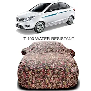 ARN Car Body Cover Water Resistant Dust Proof Car Cover UV Protection Triple Stitched Special Jungle Print with Mirror Pockets for Tata Zest