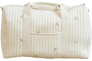 AZURAOKEY Gesteppte Reisetasche für Damen, Wickeltasche, bestickter Windel-Organizer, niedliche Cartoon-Umhängetasche mit Reißverschluss, Größe M