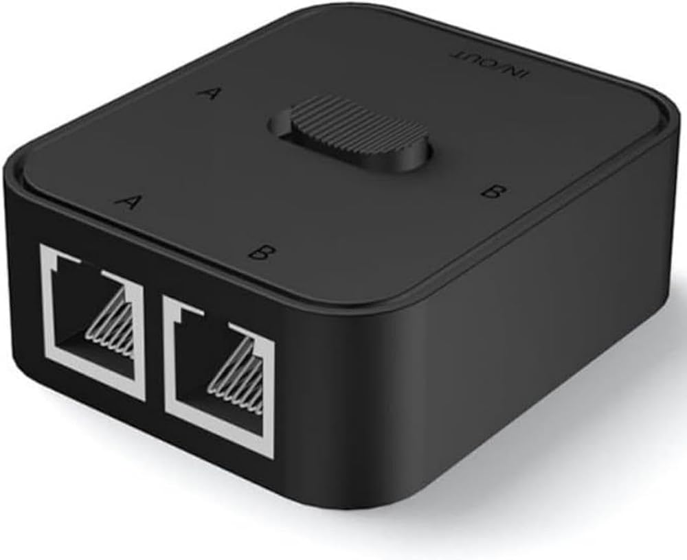 Lunatic 4146 2 Port RJ45 Ethernet Switch Çevirici Çoklayıcı 2 portlu manuel ağ anahtarı: 1000Mbps hız desteği ile 2 Giriş 1 Çıkış veya 1 Giriş 2 Çıkış kullanımı Ağa herhangi elektriksel parazit olmaz