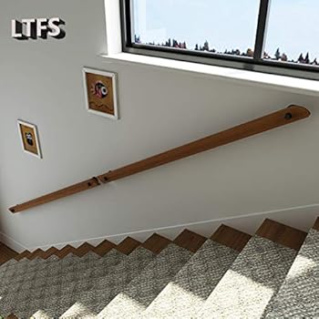 Handlauf Set Holz Eiche 45mm rund Lack 1000mm Länge inkl. 2