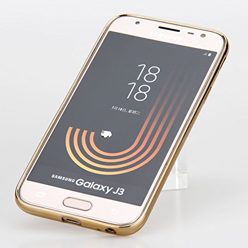 Ambaiyi Ultra Delgado Protecci  n Carcasa Bling Transparente Gel TPU Silicona Funda para Samsung Galaxy J3 2017 SM J330F   Android 7 0     dorado