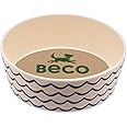 Beco Dog Bowl - Food and Water Bowl, Bamboo, Ocean Waves, (Large, 18.5cm Diameter)