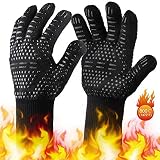 【APLICACIÓN DE AMPLIA GAMA】▶ Guante para la protección de manos y antebrazos para cocinar, hornear o asar a la parrilla, barbacoa, soldadura, estufa de leña, horno, chimenea, corte, jardinería, camping, fogatas, manejo de animales. Guante Respetuoso con el medio ambiente, seguridad y durabilidad.