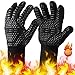Price comparison product image BBQ Gloves Oven Gloves, BUDDYGO Heat Resistant Grill Gloves Up to 800 ° C Universal Size Cooking Gloves for Fireplace/Tig Welder/Oven/Wood Stove/Cooking/Baking - Black