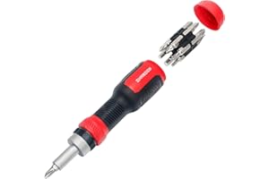 SHARDEN Ratchet Screwdriver 13-in-1 Ratcheting Screwdriver Set Multi Screwdriver Tool All in One with Torx Security, Flat Head, Phillips, Hex, Pozidriv and 1/4 Nut Driver