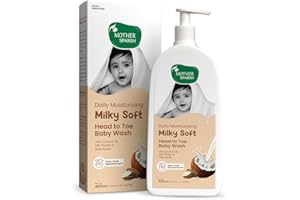 Mother Sparsh Milky Soft Head to Toe Baby Wash & Baby Shampoo-400ml with Milk Protein & Shea Butter |Ph balanced & Paraben free 2 in 1 Natural Baby Body Wash