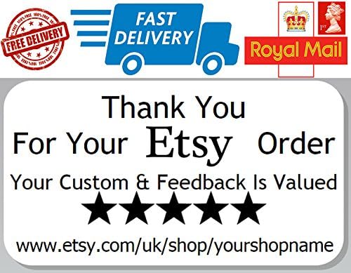 200 x Personalised Etsy Thank you for your purchase labels feedback stickers feedback labels