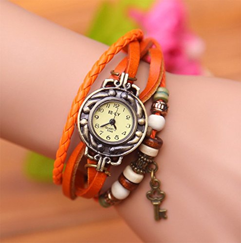 Hosaire 1 Stück Armband Weisezusätze Vintage Leder Damen Quarz Bracelet Uhr - 7