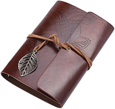 Wanruisi Vintage PU Leather Cover Loose Leaf Blank Notebook Journal Diary Gift (Brown)