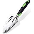 IDISON Garden Trowel & Hand Wide Shovel Pointed with Soft Rubberized Non-Slip Ergonomic Handle for Planting, Transplanting, Weeding, Moving and Smoothing Soil - Gardening Gift