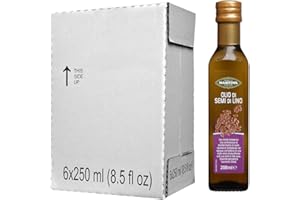 Olio di Semi di Lino 6x250 ml – Olio Nutraceutico - 100% Naturale & 100% Puro – Salute & Benessere - Ricco di Omega-3 –Olio di Semi di Lino Alimentare-Alta Qualità Fratelli Mantova dal 1905
