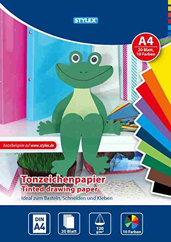 STYLEX 46723 Papier, verschiedene Farben, 30 x 21 x 0,5 cm
