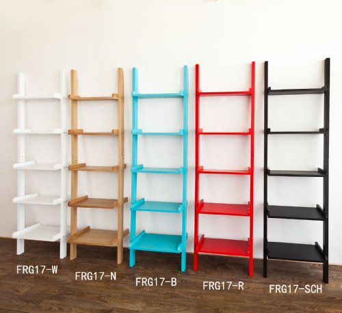 SoBuy® Wandregal, Badregal, Leiterregal, Standregal, Bücherregal, mit vier Böden, Breit: 33cm, weiß, FRG15-W - 7