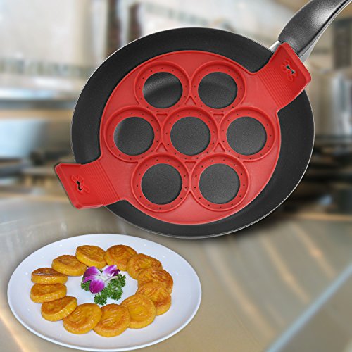 Omelet,Tonsee Fantastic Fast&Einfache Möglichkeit Perfekte Panicakes, Nonstick Silikon Ei Ring Pfannkuchen Form - 5