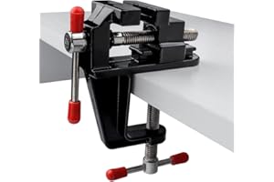 Mesee Mini Morsetto da Tavolo Universale, Micro Morsa da Tavolo per Trapano, Morsetto di Serraggio in Lega di Alluminio per Riparazioni, Scultura, Modellismo, Lavori Manuali