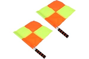 ‎ALOMEJOR Alomejor 2 Stück Schiedsrichter Fahnen, Rot Gelb Platz Gitter Linienrichter Flaggen mit Schwammgriff und Aufbewahrungstasche für das Sportspiel Fußball Hockey Training