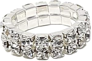 Kiara World Zweireihiger Zehenring mit Strass und klaren Kristallen, elastisch, Stretch, Schmuck