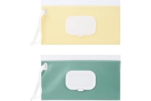 VTYTZZ Lot de 2 distributeurs de lingettes Rechargeables Portables,Sac de lingettes humides pour bébés,Boite lingette Bebe,boîtes à lingettes,Sac de lingettes humides réutilisable pour bébé