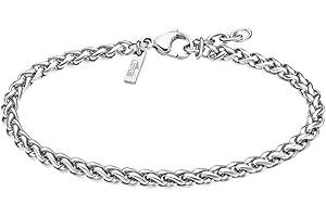 LOTUS STYLE Pulsera Hombre Acero Inoxidable 316L Brazalete de Diseño Sofisticado, Confortable y Resistente al Agua - Cadena - Pulseras Hombre - Plateada 205.00 mm LS2222-2/1 - Ideal para Regalo