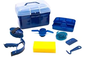 AMKA Caja de limpieza con 7 piezas, color azul oscuro