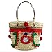 Produktbild LZH Handtasche, Haar Ball Stroh Tasche Handtasche Weiblichen Koreanischen Mode Gewebt Rattan Tasche Strandkorb Tasche 22 * 28 cm