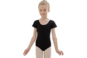 zffriction Body da Danza Balletto per Bambina Donne Maniche Corte Leotard Balletto Body Ginnastica con Cotone Taglia 100-170 per Ragazze e Donne