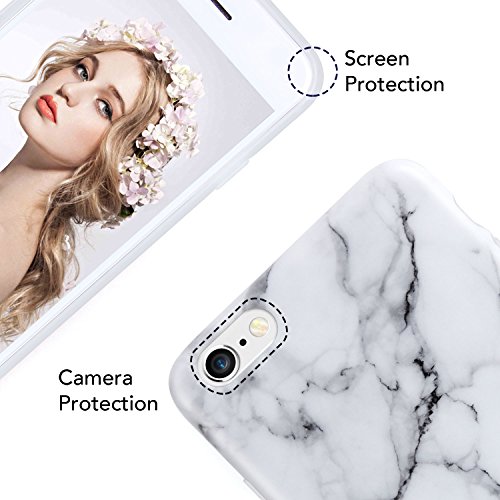 iPhone 6 Marble Case,Imikokoâ„¢ Slim-Fit Anti-Scratch Shock Proof [Stone Texture Collection] Print TPU Soft Case for iPhone 6/6S (4.7 inch) (iPhone 6/6s, White)