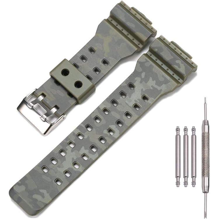 Replacement Watch Band For Casio G-Shock GA-100, GA-110, GD-100 Series, Glossy Black PU Strap With Buckle - View #2