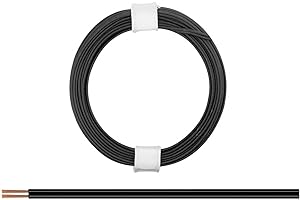 BELI-BECO Câble L210/5 - Fil en cuivre 2 x 0,08 mm² (2 x 10 x 0,10 mm) - Câble jumeau - Anneau de 5 m (noir)