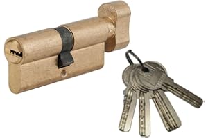 Cilindro europeo per serratura a pomolo Tiger 6, 30Bx30mm, ottone, anti-sfilamento, anti-perforazione, 5 chiavi - THIRARD