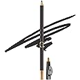 Colors Queen Eye Liner & Lip Liner Pencil Enriched with Vitamin A & E | Bold & Matte Lip Liner Pencil | Highly Pigmented Lip Liner Pencil with Sharpener (01 - Black)