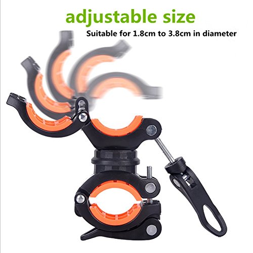 zhixie Universal 360 drehbar Fahrrad Lenker Mount LED Taschenlampe Taschenlampe Halterung Klemme Clip Grip Halterung - 8