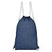 EBONY & IVORY Basic 1 Pocket Denim Drawstring Backpack - Light Indigo RS.599.00