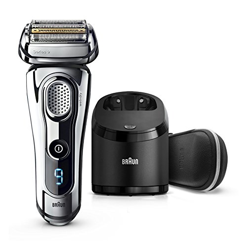 Braun Series 9 9296cc Men's Electric Foil Shaver, Wet and Dry with Clean and Renew Charge Station, Rechargeable, Cordless Razor and Premium Travel Case - Chrome