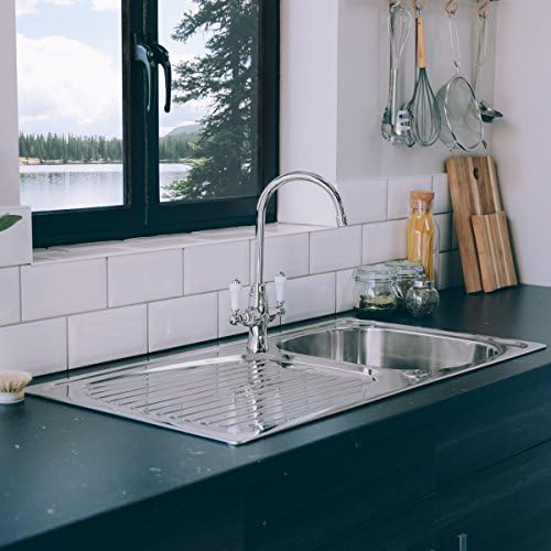 Valle Taber Reversible Inset Stainless Steel Kitchen Sink 950x500mm Single Bowl with Drainer + FREE Waste Kit