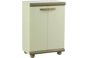 Gardiun Armario Bajo de Jardín Resina Arizona 62,5x39x92 cm Beige 2 Puertas