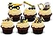 Produktbild Bagger Kran Motiv Mix 12x Stehende Cupcake Dekoration Waffelpapier Essbar 12x55mm