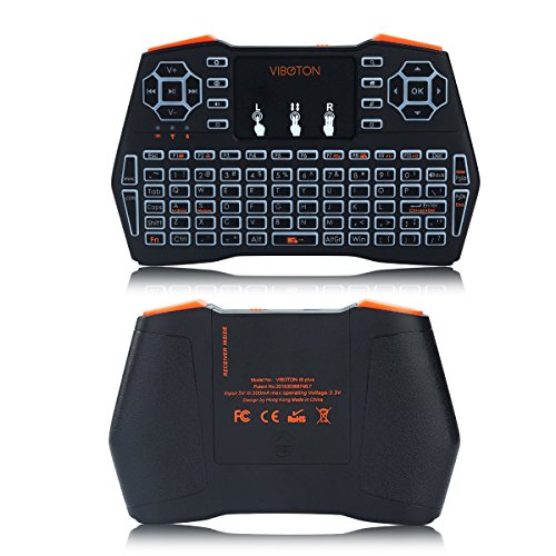 Preisvergleich Produktbild Mini Wireless Tastatur, mit Touchpad Maus, LED-Hintergrundbeleuchtung, Aufladbare Li-Ion Akku für Smart TV, Laptop, PC, Beamer, TV Box und etc. Mini Tastatur und Maus Combo