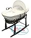 Full Set Brown Wicker Moses Basket With Mattress, Cover and Rocking Stand by MCC
